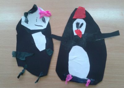 Praca plastyczna: Pingwinki z bloku technicznego