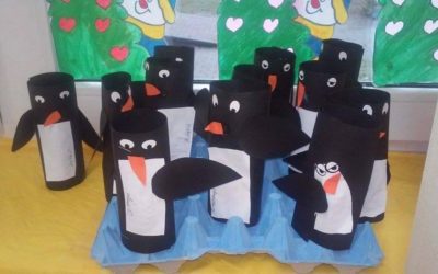 Praca plastyczna: Pingwiny z bloku technicznego