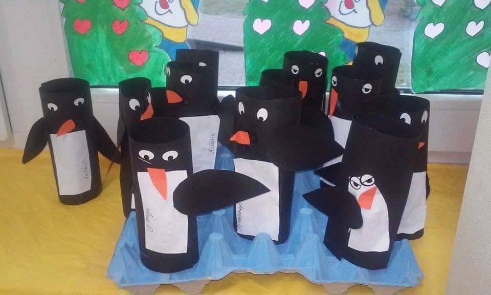 Praca plastyczna: Pingwiny z bloku technicznego