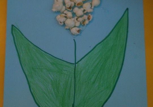 Praca plastyczna: Popcornowy kwiatek