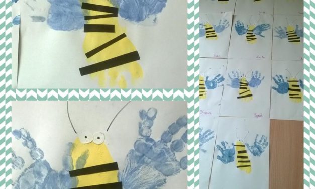 Praca plastyczna: Pszczółki z odbitych stóp