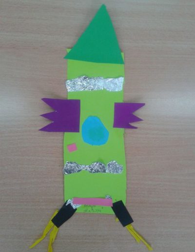 Praca plastyczna: Rakieta z folii aluminiowej 8