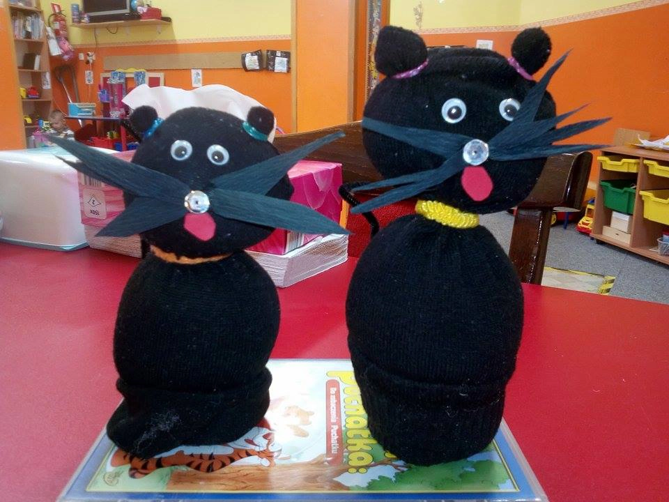 Praca plastyczna: Skarpetkowy mruczek