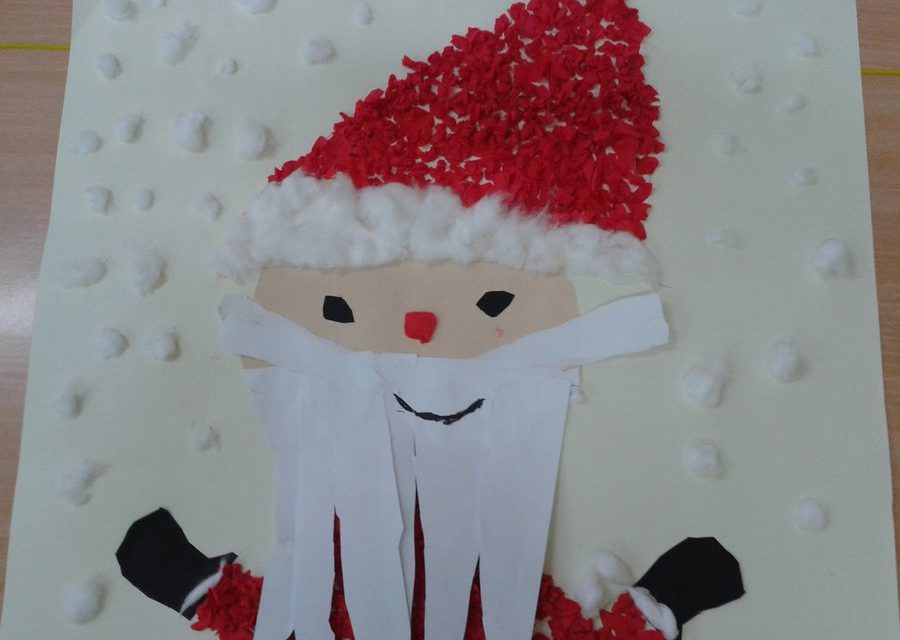 Praca plastyczna: Święty Mikołaj z brystolu – praca grupowa