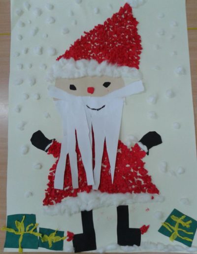 Praca plastyczna: Święty Mikołaj z brystolu - praca grupowa 7