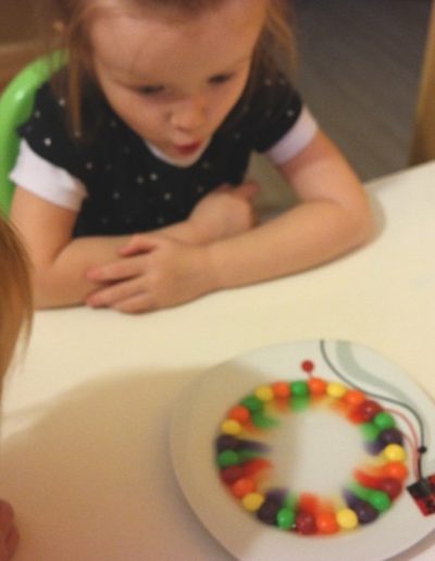 Praca plastyczna: Słodka tęcza ze Skittlesów 1