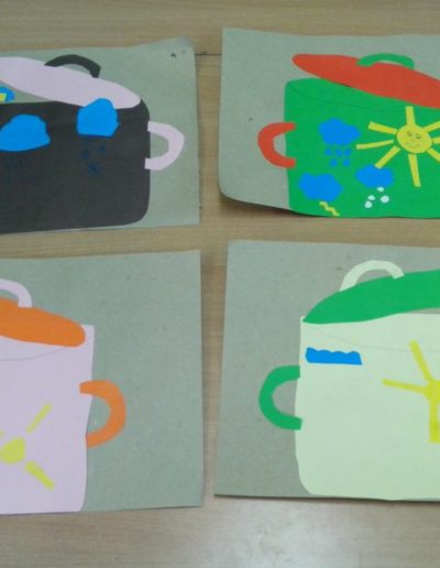 Praca plastyczna: W marcu jak w garncu ze ściereczek 1