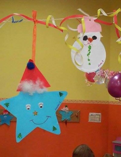 Praca plastyczna: Zawieszki - bałwanki 1