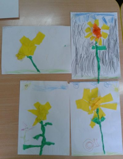 Praca plastyczna: Żonkile z bibuły 3