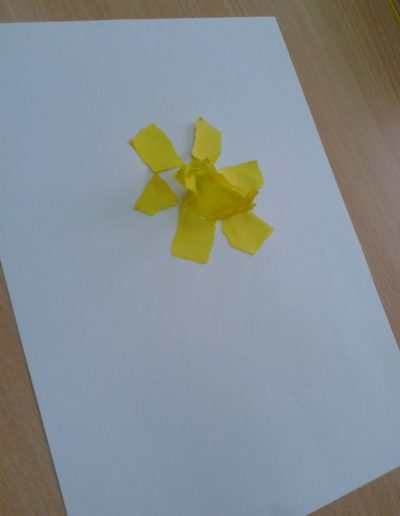 Praca plastyczna: Żonkile z bibuły 9