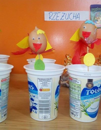 Praca plastyczna: Kurczak z wydmuszki (rzeżucha) 1