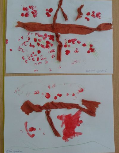 Praca plastyczna: Jarzębinka z bibuły 5