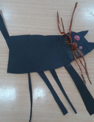 Praca plastyczna: Kotek Kłopotek - wycinanka 1