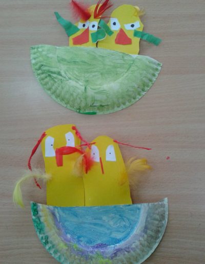 Praca plastyczna: Kurczaczki w gnieździe z papierowego talerzyka 3