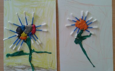 Praca plastyczna: Kwiatek z patyczków do uszu