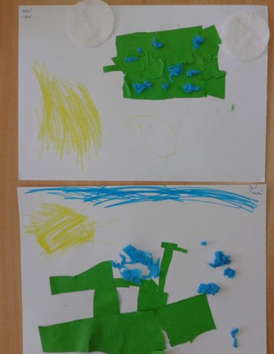 Praca plastyczna: Kwiatki na łące z bibuły 10