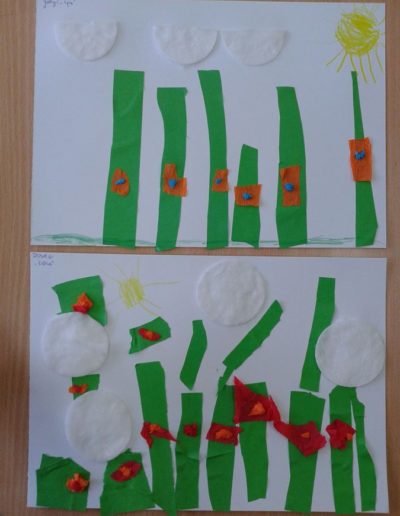 Praca plastyczna: Kwiatki na łące z bibuły 14