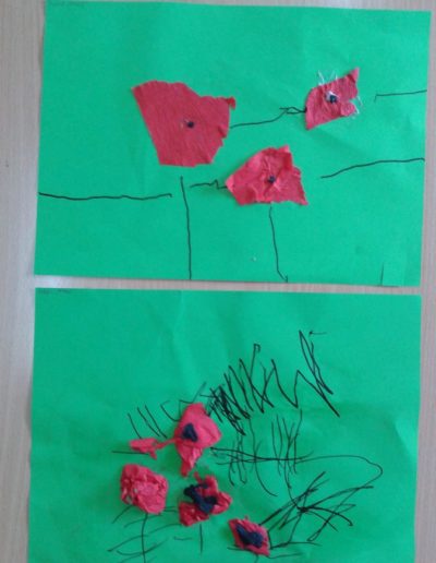 Praca plastyczna: Maki z bibuły 1