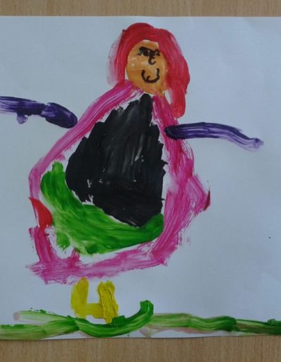 Praca plastyczna: Mój tata (z użyciem farb plakatowych) 1