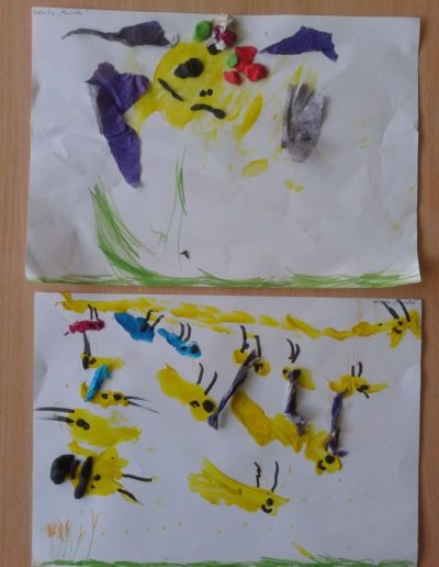 Praca plastyczna: Pszczółki z bibuły 11