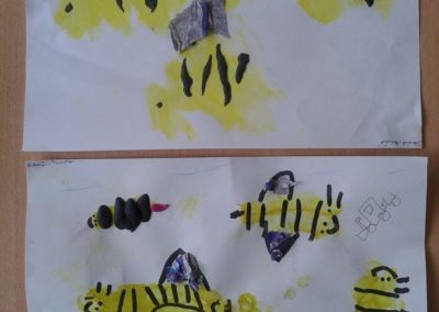 Praca plastyczna: Pszczółki z bibuły
