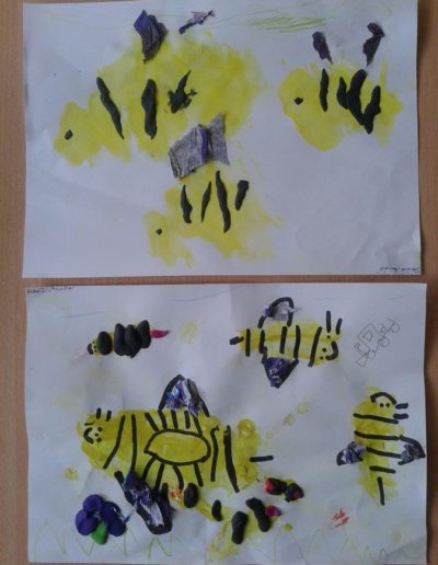 Praca plastyczna: Pszczółki z bibuły 3