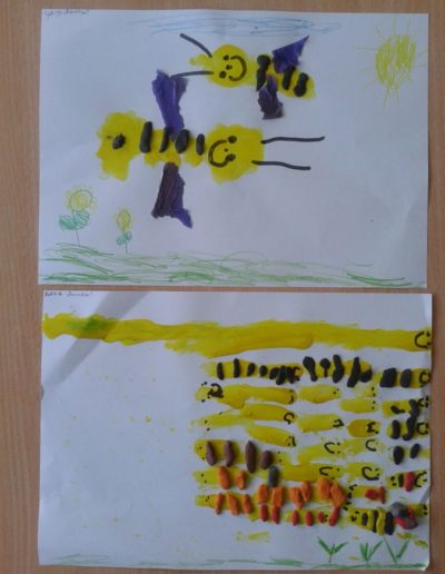 Praca plastyczna: Pszczółki z bibuły 4