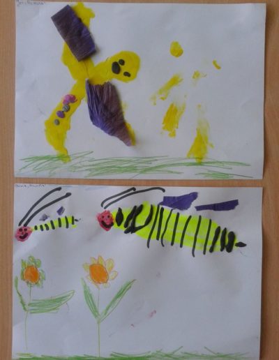 Praca plastyczna: Pszczółki z bibuły 7