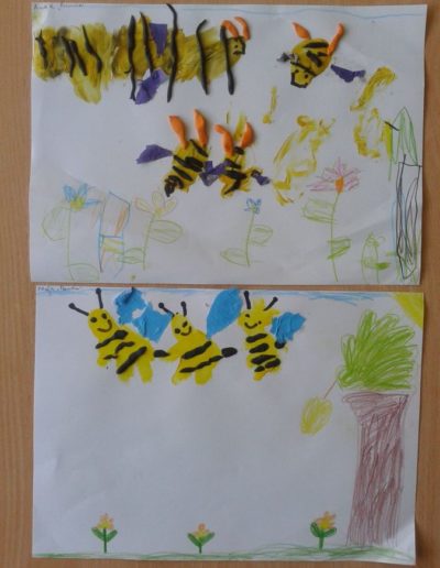 Praca plastyczna: Pszczółki z bibuły 8