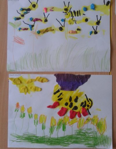 Praca plastyczna: Pszczółki z bibuły 9