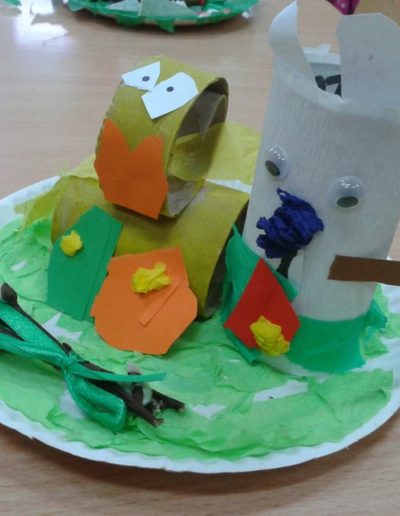 Praca plastyczna: Wielkanocne stroiki - papierowe talerzyki 12