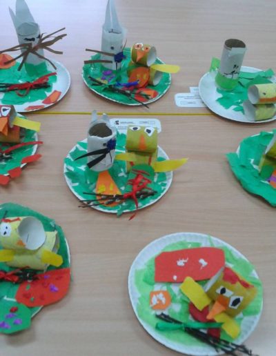 Praca plastyczna: Wielkanocne stroiki - papierowe talerzyki 4