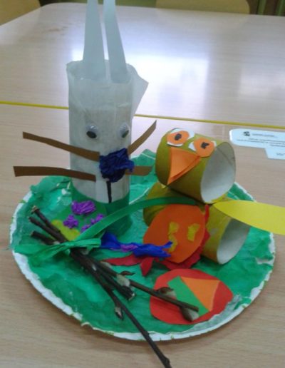 Praca plastyczna: Wielkanocne stroiki - papierowe talerzyki 5