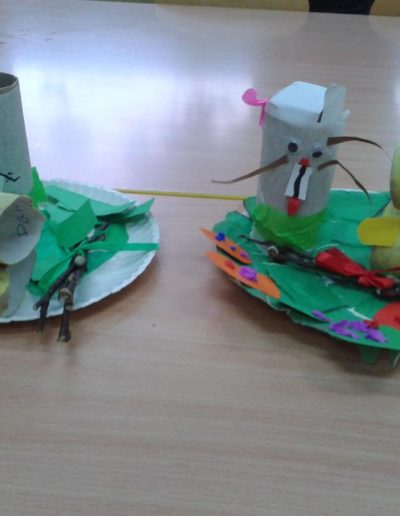 Praca plastyczna: Wielkanocne stroiki - papierowe talerzyki 9