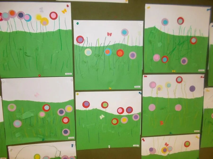 Praca plastyczna: Wiosenna łąka – origami, wyrywanka