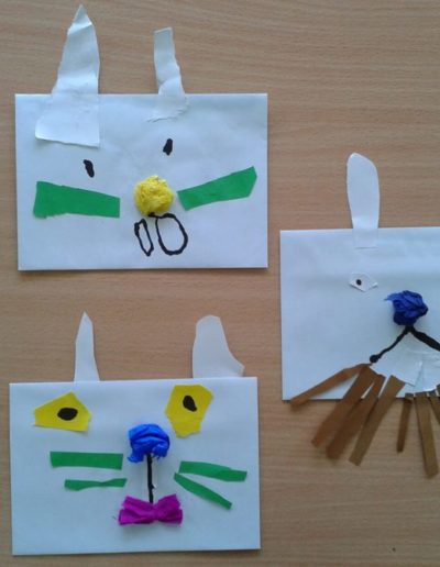 Praca plastyczna: Zajączki wielkanocne z koperty 1