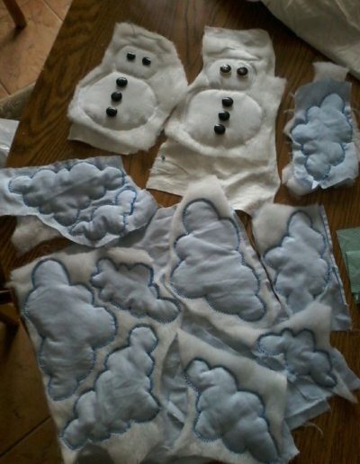 Praca plastyczna: Bałwanki i chmury z watoliny 3