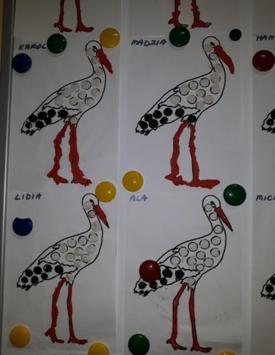 Praca plastyczna: Pan Bocian - ćwiczenie motoryki małej 3