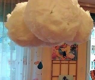 Praca plastyczna: Deszczowe chmury z balonów i gazety