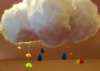 Praca plastyczna: Deszczowe chmury z balonów i gazety