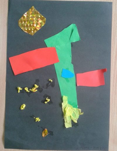 Praca plastyczna: Kosmos z bibuły 3