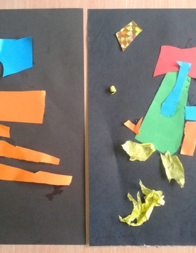 Praca plastyczna: Kosmos z bibuły 4