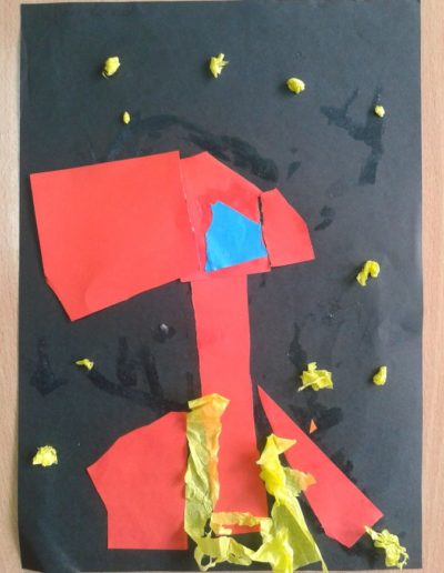 Praca plastyczna: Kosmos z bibuły 9