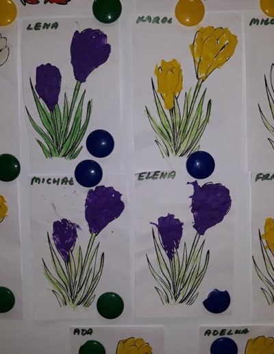 Praca plastyczna: Krokusy - ćwiczenie motoryki małej 2