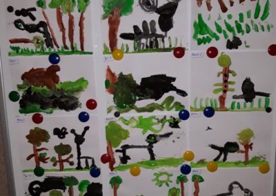Praca plastyczna: Las Jurajski - malowanie wyobrażeń farbami
