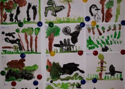 Las Jurajski - malowanie wyobrażeń farbami Dzień Dinozaura Małgorzata Wojkowska Prace plastyczne Prace plastyczne (Dzień Dinozaura) 