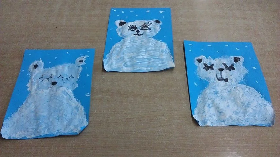 Malowanie korkiem Niedźwiedzia Polarnego