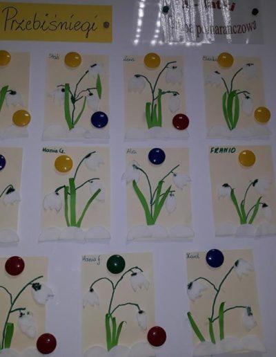 Przebiśniegi i Bazie kotki - ćwiczenie motoryki małej 2