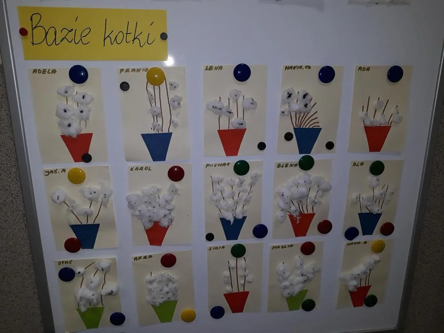 Przebiśniegi i Bazie kotki – ćwiczenie motoryki małej