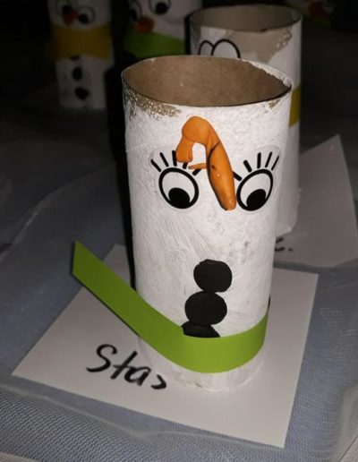 Praca plastyczna: Śniegowe Bałwanki na rolce po papierze toaletowym 4